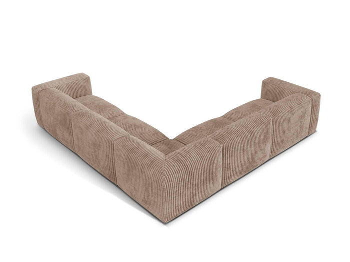 Micadoni 5-zits hoekbank Martina ribstof