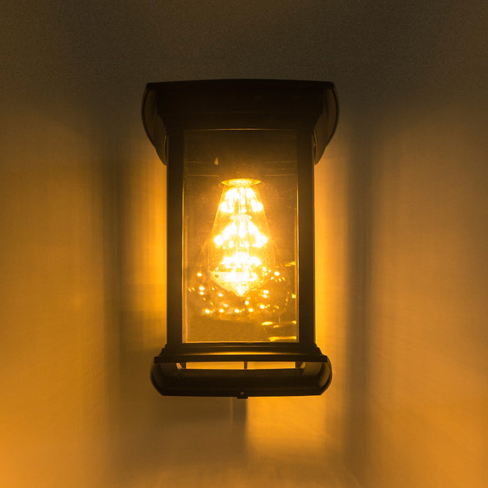 KS Verlichting Carlton Muurlamp Zwart met 8W bewegingssensor LED