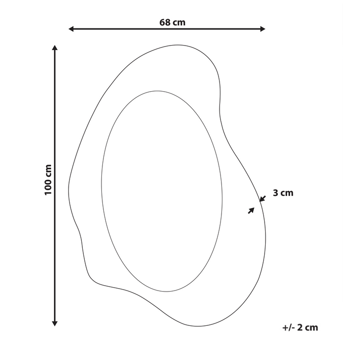 Beliani - HOURTIN - Wandspiegel - Bruin - Rubberhout