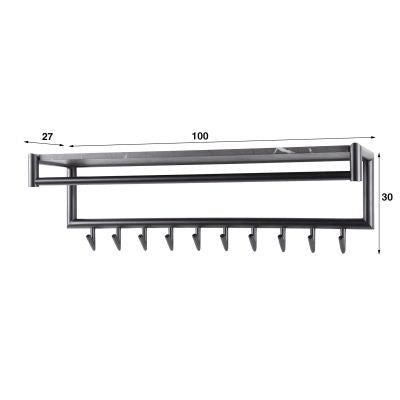 LT-Luce Kapstok 10 Haaks Roede - Hoedenplank Donkergrijs