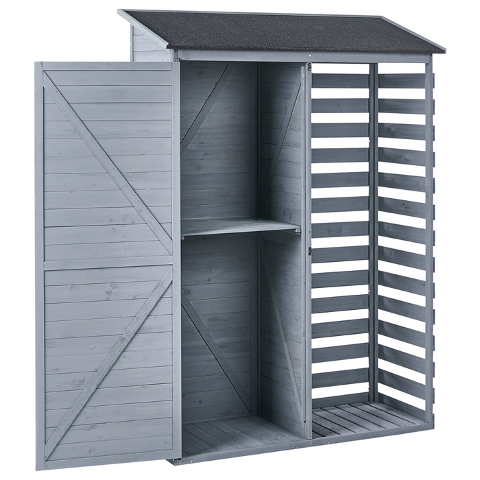 Beliani - CENGIO - Gereedschapsschuur - Grijs - Dennenhout