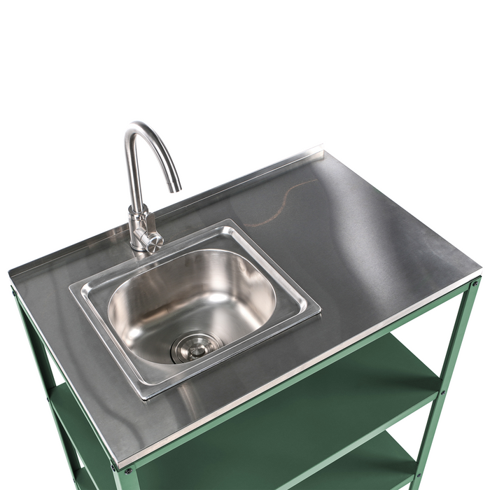 Beliani - VILAMA - Tuin kookeiland set - Groen - 2-delig - RVS