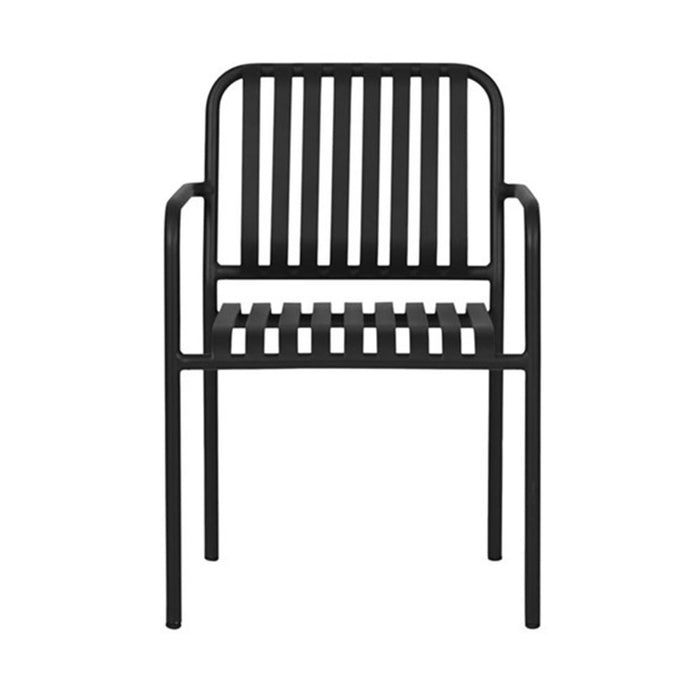 Lisomme Zahra metalen tuinstoel zwart - met armleuningen