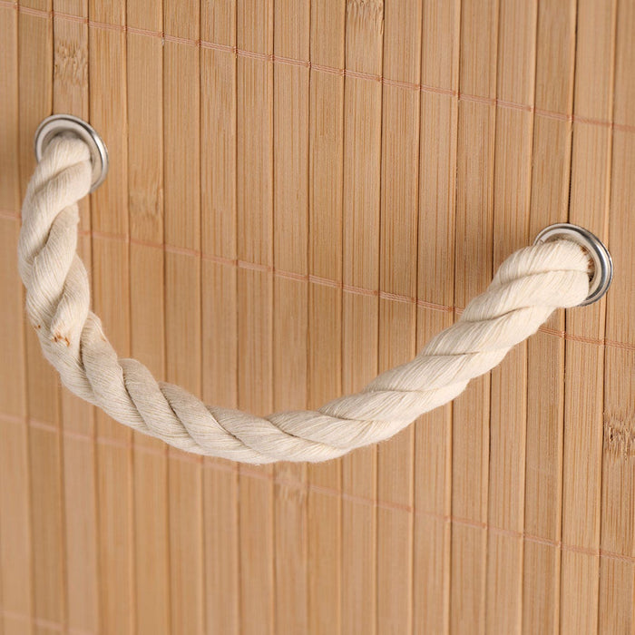 Lisomme Willem opvouwbare bamboe wasmand met deksel - naturel