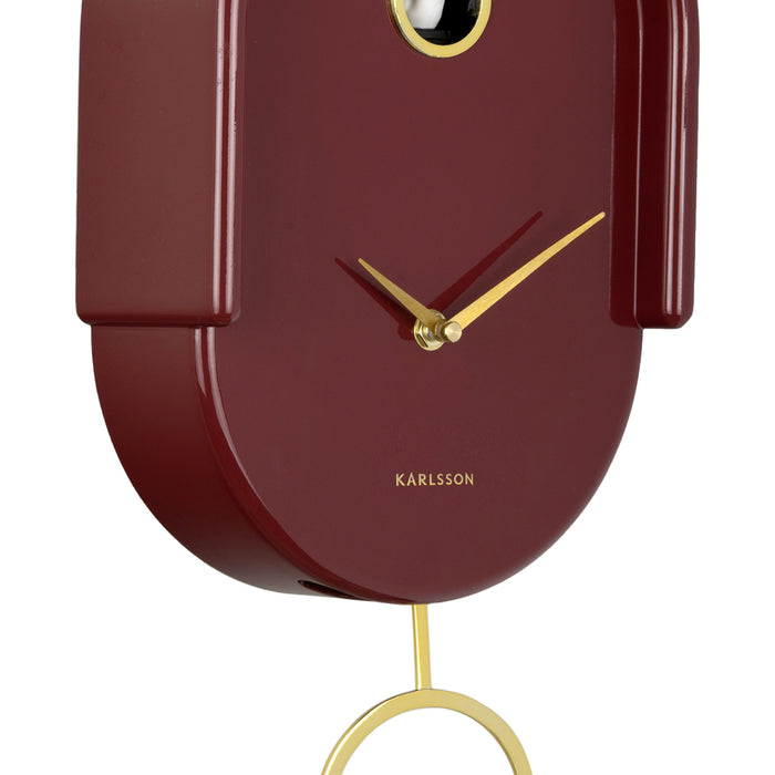 Karlsson - Wandklok Tweet - Bordeauxrood