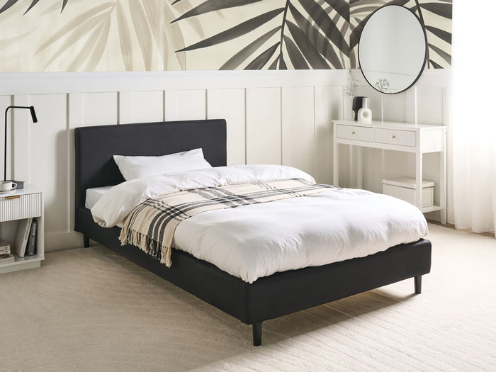 Beliani - FITOU - Bedframe hoes - Zwart - 120 x 200 cm - Polyester