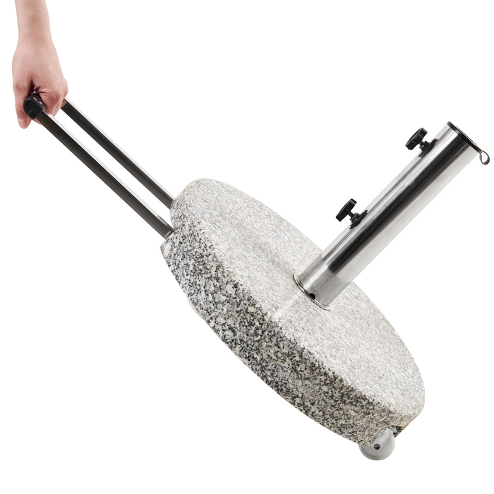 Beliani - CERZETO - Parasolvoet rond - Grijs - Graniet