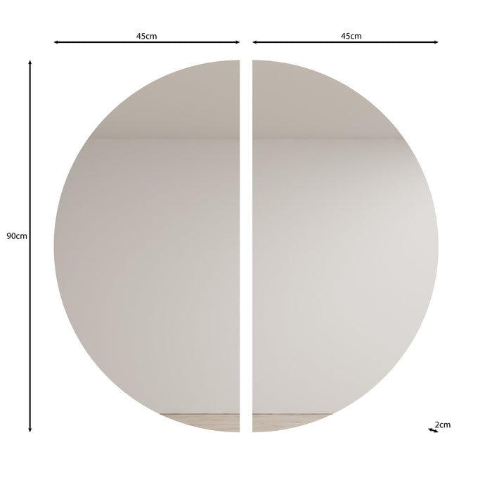 Meubella - Spiegel Timoteo - Beige - 2x 45 cm