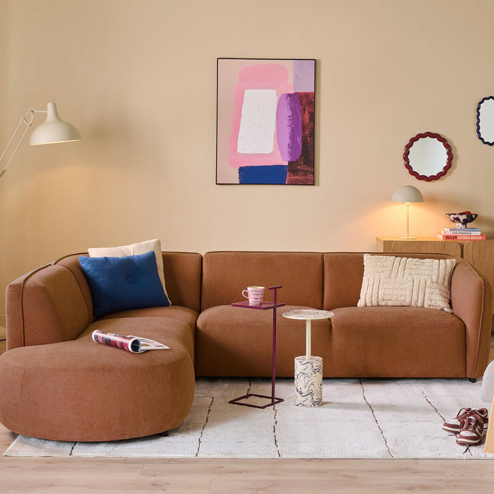 by fonQ Soft Hoekbank Links - Open Eind - Micro Chenille - Terra