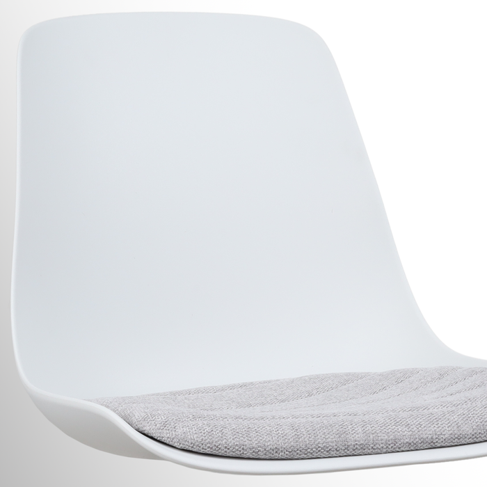 Nolon Nino-Liv Barkruk Wit - Lichtgrijs Kussen - Wit Frame - 65cm