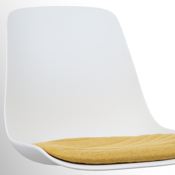 Nolon Nino-Liv Barkruk Wit - Okergeel Kussen - Zwart Frame - 65cm