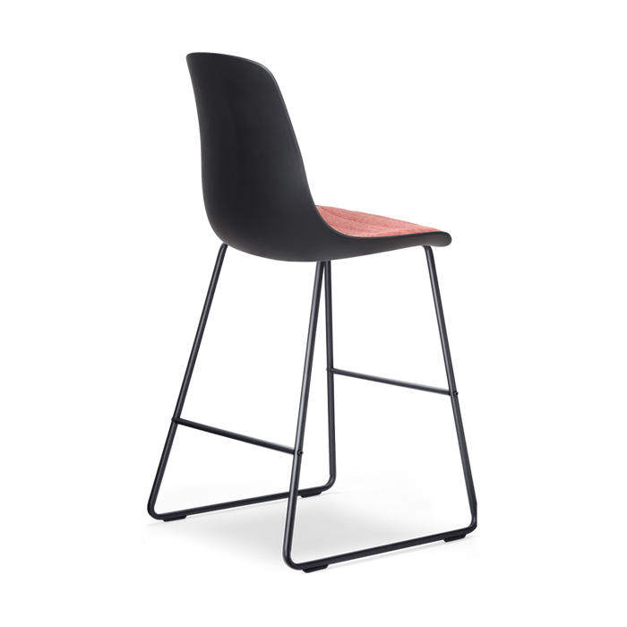 Nolon Nino-Liv Barkruk Zwart - Terracotta Kussen - Zwart Frame - 65cm