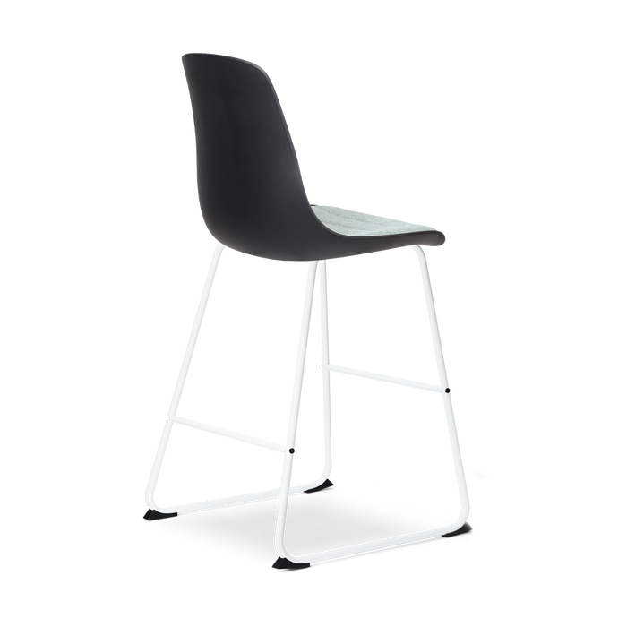 Nolon Nino-Liv Barkruk Zwart - Zacht Groen Kussen - Wit Frame - 65 cm