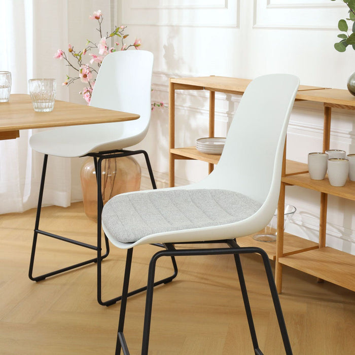 Nolon Nino-Liv Barkruk Wit - Lichtgrijs Kussen - Zwart Frame - 75 cm