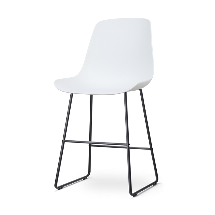 Nolon Nino-Pip Barkruk Wit - Kunststof - Zwart Onderstel - 65 cm