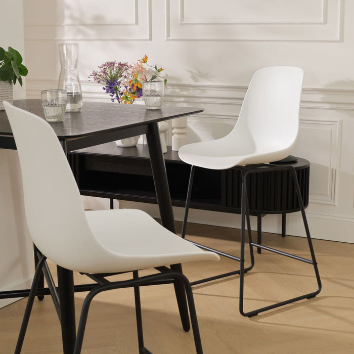 Nolon Nino-Pip Barkruk Wit - Kunststof - Zwart Onderstel - 65 cm