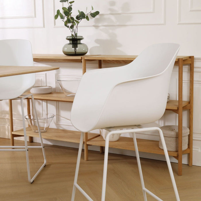 Nolon Nino-Puk Barkruk Wit - Armleunining - Wit Onderstel - 65 cm