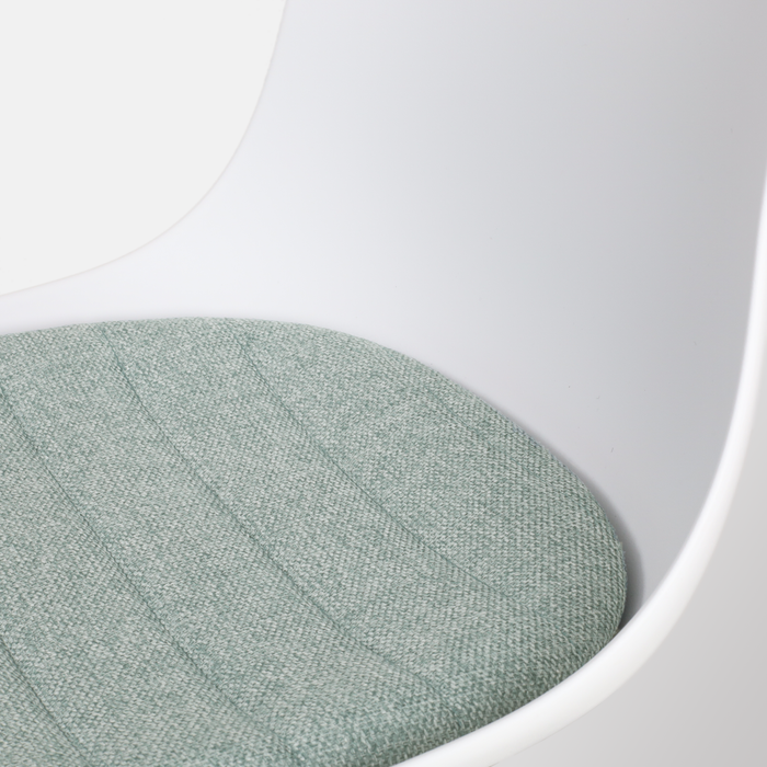 Nolon Nino-Liv Barkruk Wit - Zacht Groen Kussen - Wit Frame - 65 cm