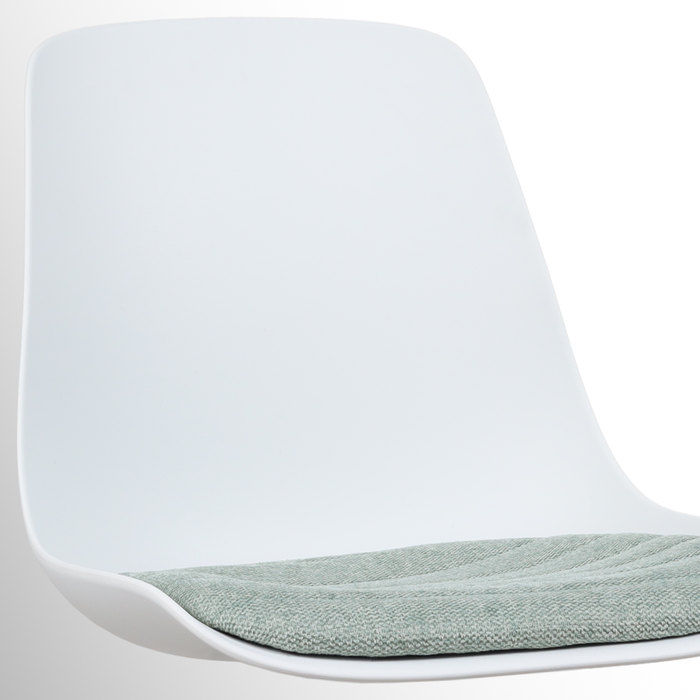 Nolon Nino-Liv Barkruk Wit - Zacht Groen Kussen - Wit Frame - 65 cm