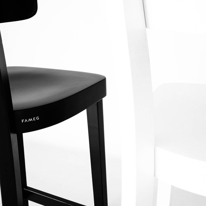 Fameg Felix houten barkruk zwart gebeitst - 75 cm