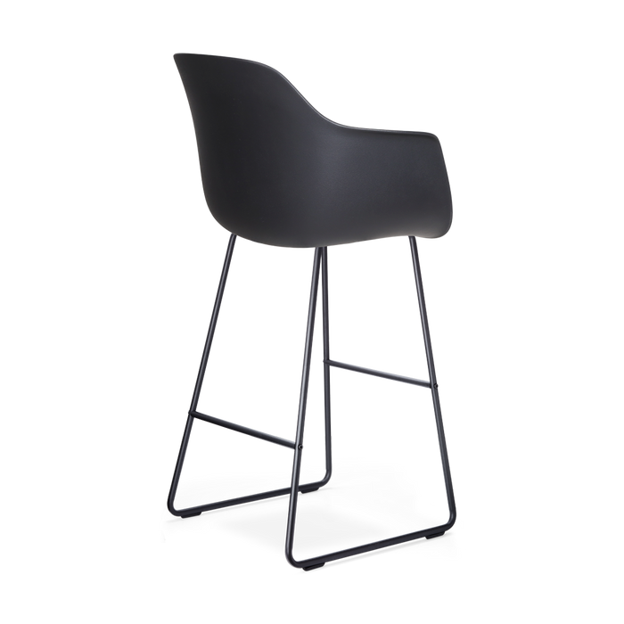 Nolon Nino-Liz Barkruk Zwart - Terracotta Kussen - Zwart Frame - 75 cm