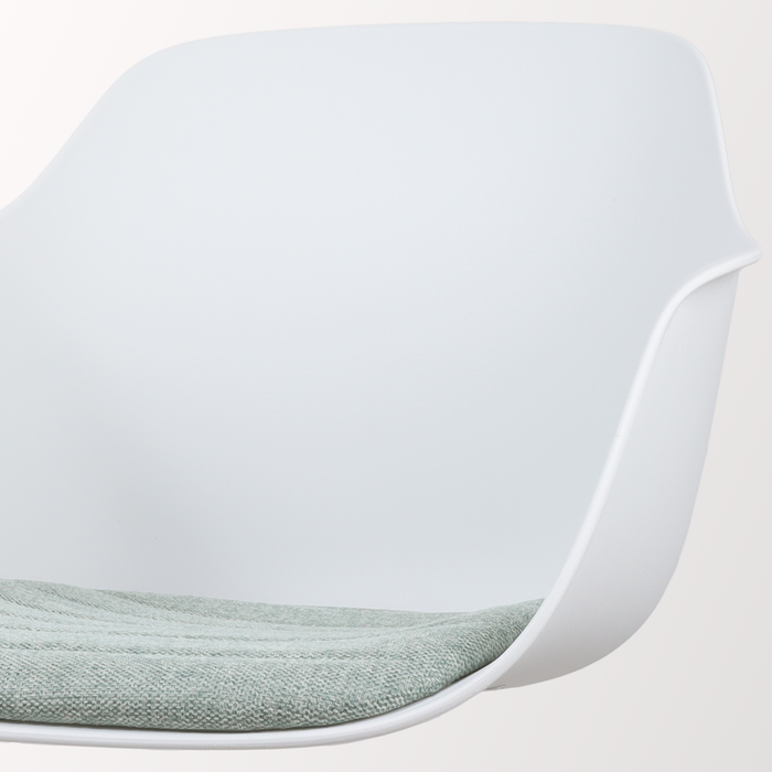 Nolon Nino-Liz Barkruk Wit - Zacht Groen Kussen - Zwart Frame - 65 cm