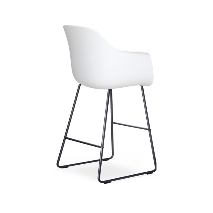 Nolon Nino-Liz Barkruk Wit - Terracotta Kussen - Zwart Frame - 65 cm