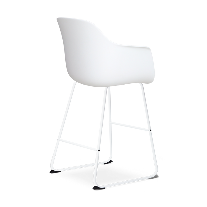 Nolon Nino-Liz Barkruk Wit - Zacht Groen Kussen - Wit Frame - 65 cm