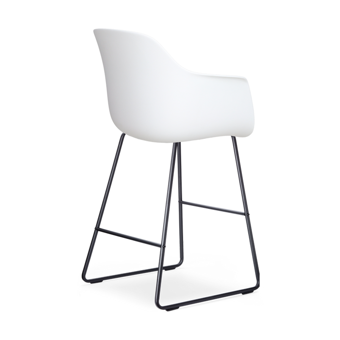 Nolon Nino-Liz Barkruk Wit - Lichtgrijs Kussen - Zwart Frame - 65 cm