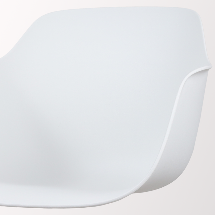 Nolon Nino-Puk Barkruk Wit - Armleunining - Zwart Onderstel - 65 cm