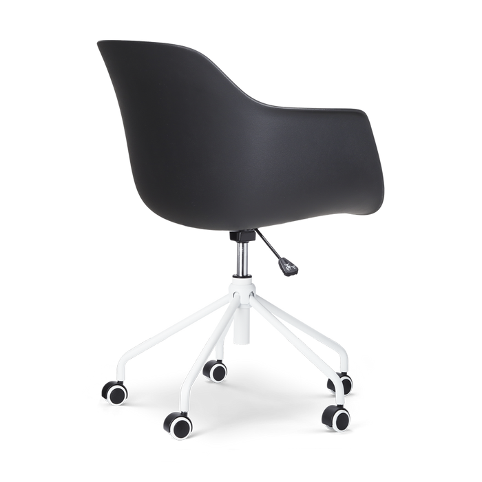 Nolon Nout-Puk Bureaustoel Zwart - met Armleuning - Wit Onderstel