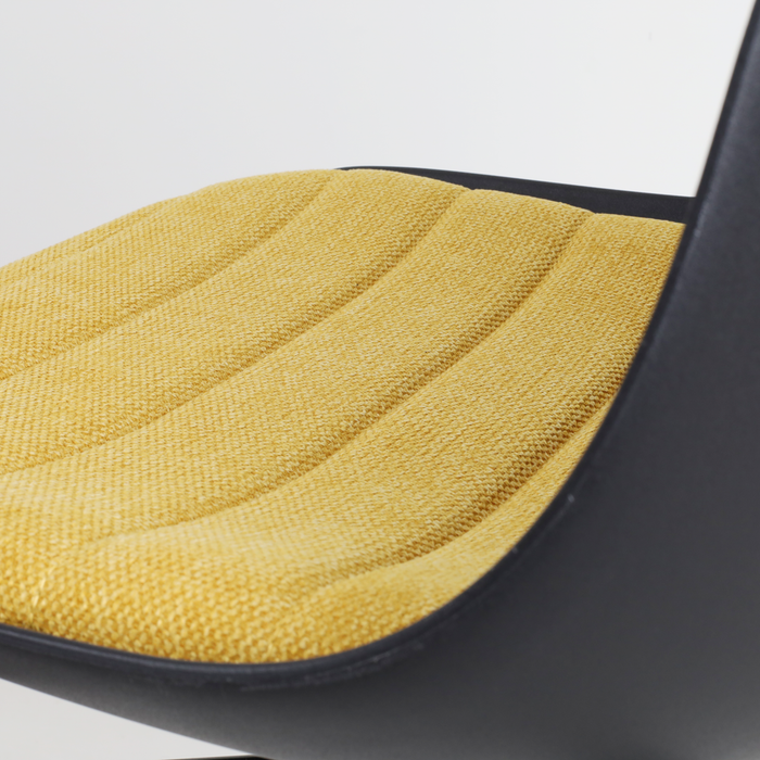 Nolon Nino-Liv Barkruk Zwart - Okergeel Kussen - Zwart Frame - 75 cm