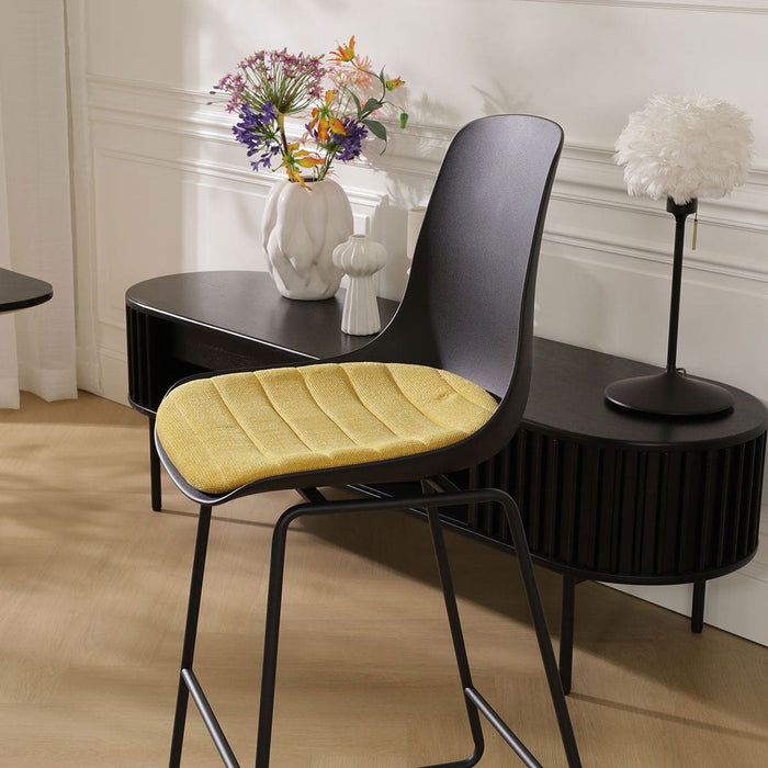 Nolon Nino-Liv Barkruk Zwart - Okergeel Kussen - Zwart Frame - 75 cm