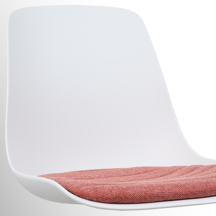 Nolon Nora-Liv Eetkamerstoel Wit - Terracotta Kussen - Zwarte Poten