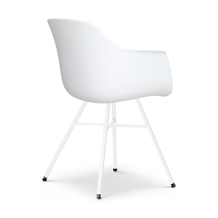 Nolon Noa-Puk Eetkamerstoel Wit - met Armleuning - Wit Onderstel