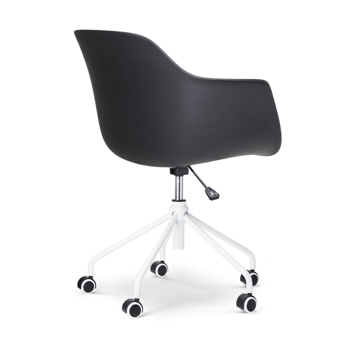 Nolon Nout-Liz Bureaustoel Zwart - Zacht Groen Kussen - Wit Onderstel
