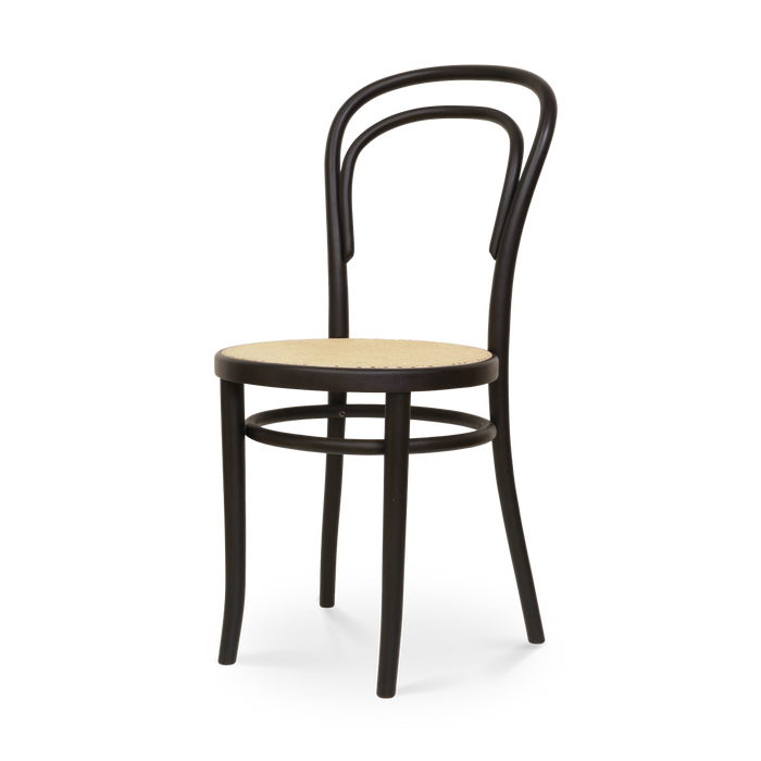 Fameg Vienna Thonet No.14 Houten Bistrostoel Zwart - Rotan Zitting