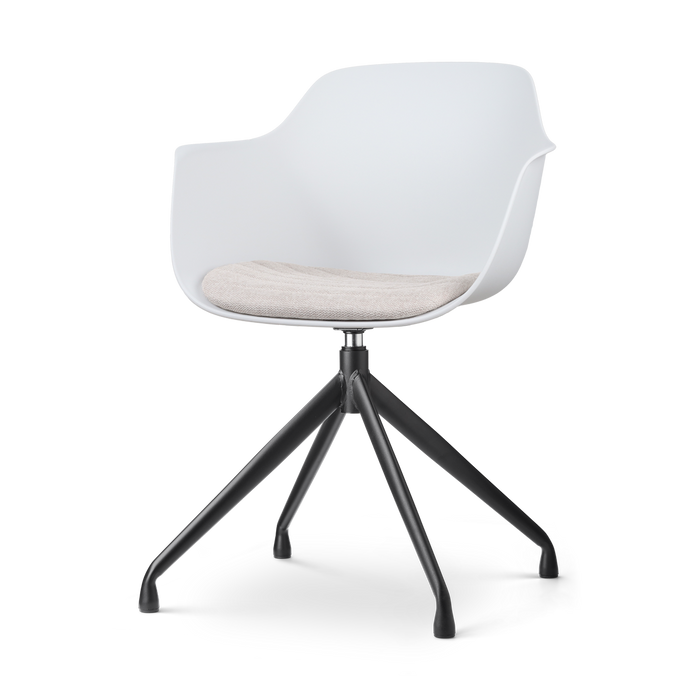 Nolon Nola-Liz Eetkamerstoel Wit - Beige - Draaibaar - Zwart