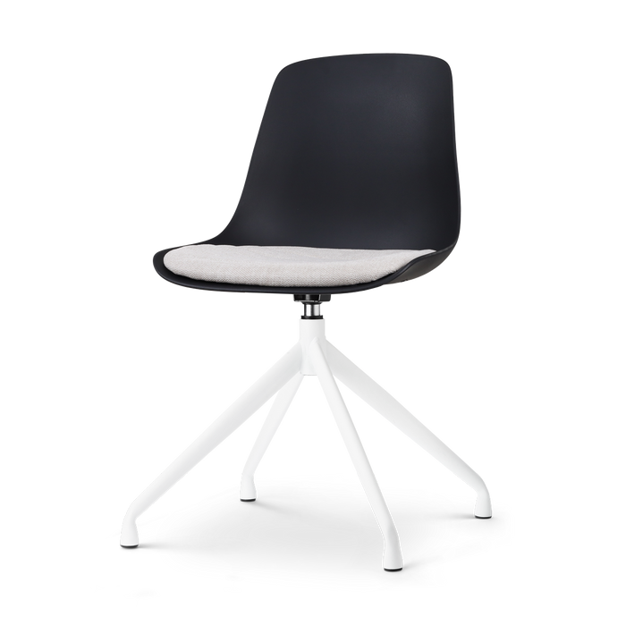 Nolon Nola-Liv Eetkamerstoel Zwart - Beige - Draaibaar - Wit