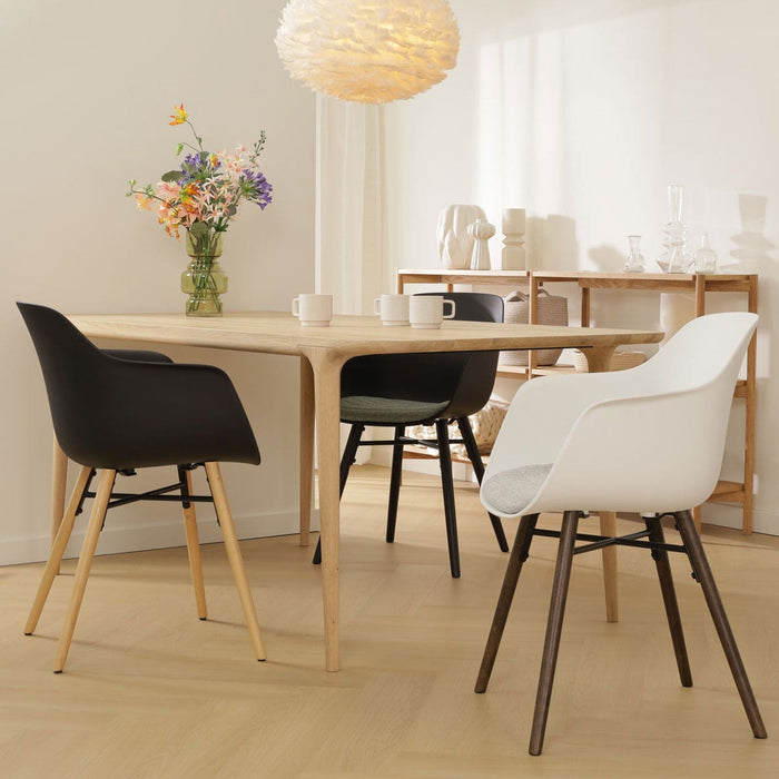 Nolon Nena-Liz Eetkamerstoel Wit - Armleuning - Lichtgrijs Kussen