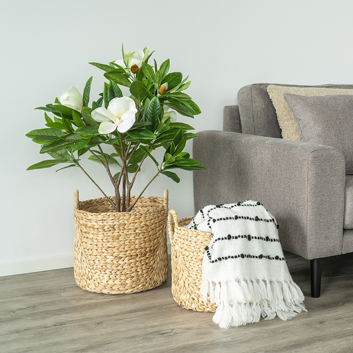 Artichok Bowie ronde waterhyacint manden - set van 2