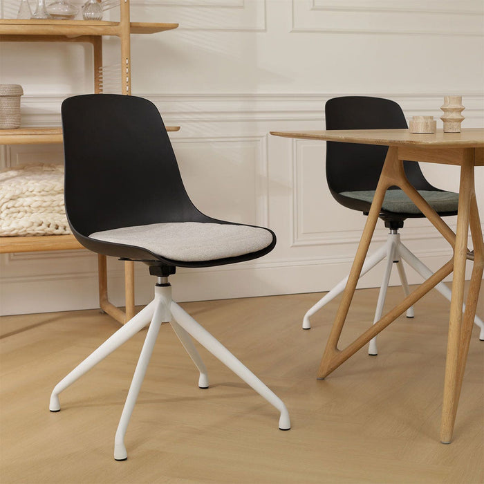 Nolon Nola-Liv Eetkamerstoel Zwart - Beige - Draaibaar - Wit
