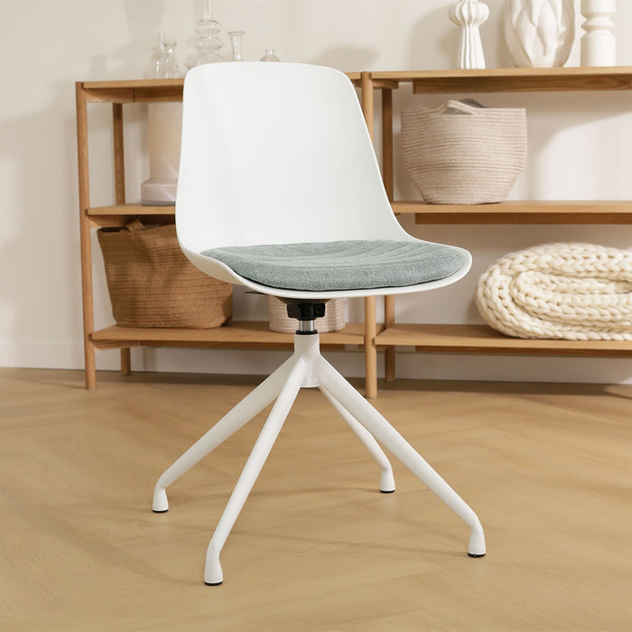 Nolon Nola-Liv Eetkamerstoel Wit - Zacht Groen - Draaibaar - Wit
