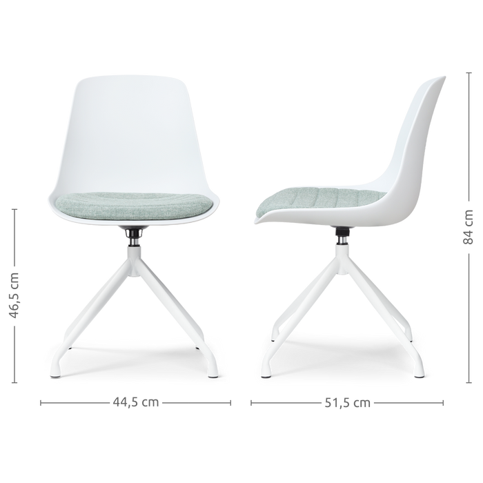 Nolon Nola-Liv Eetkamerstoel Wit - Zacht Groen - Draaibaar - Wit