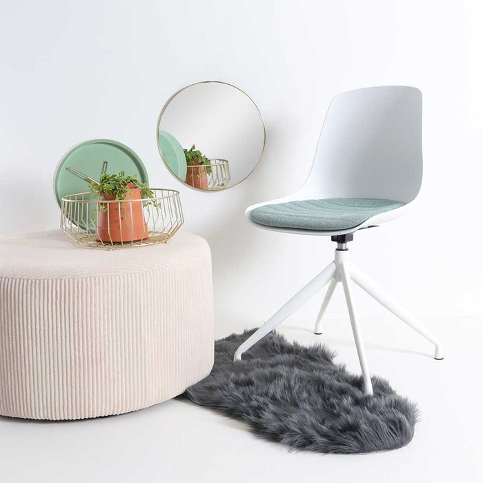 Nolon Nola-Liv Eetkamerstoel Wit - Zacht Groen - Draaibaar - Wit