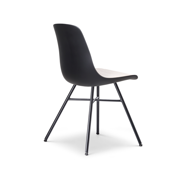 Nolon Noa-Liv Eetkamerstoel Zwart - Beige Kussen - Zwart Onderstel
