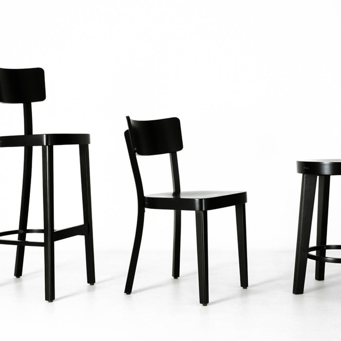 Fameg Fico houten barkruk zwart gebeitst - 75 cm