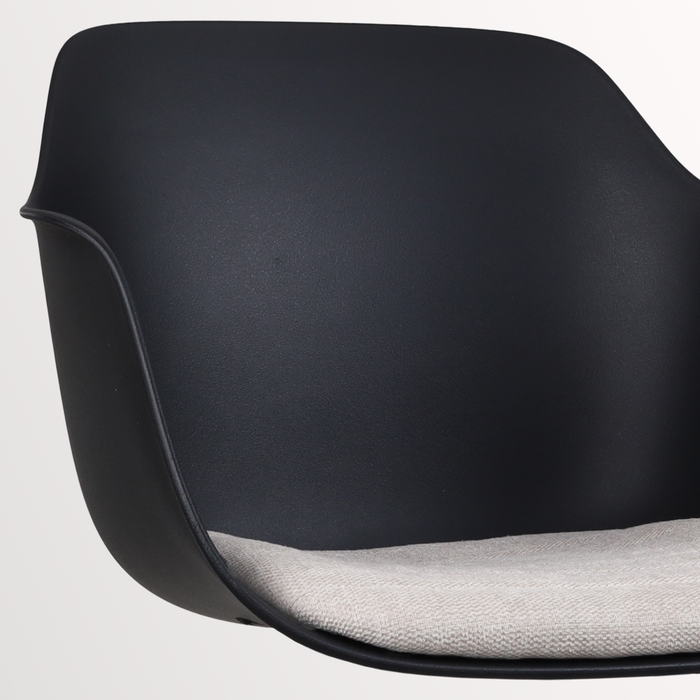 Nolon Nola-Liz Eetkamerstoel Zwart - Lichtgrijs - Draaibaar - Wit