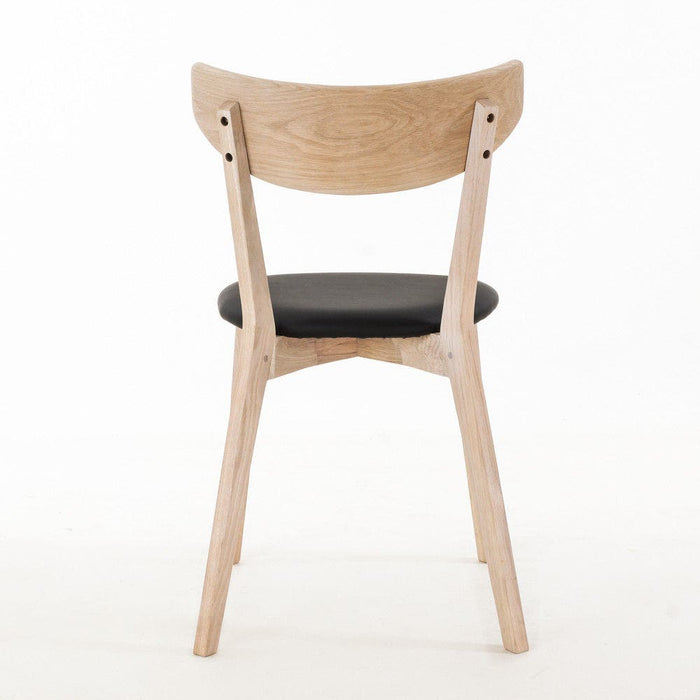 Rowico Home Ami Eikenhouten Eetkamerstoel Whitewash - Zwart Zitkussen