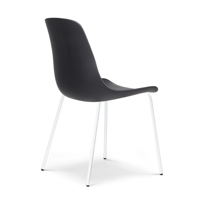 Nolon Nora-Pip Eetkamerstoel Zwart - Kunststof - Wit Onderstel